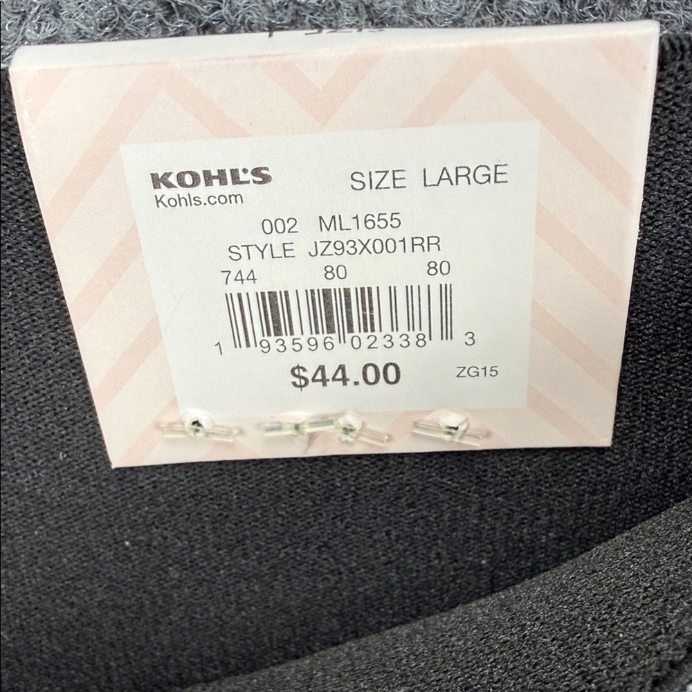 Candies Plaid Slim Ankle Pull-On Slacks with Zip Design - Grey Plaid - Large - Picture 3 of 16